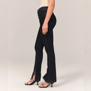 NWT Abercrombie Women's High Rise Skinny Jeans, Black with Vent Hem, sz 32/14R